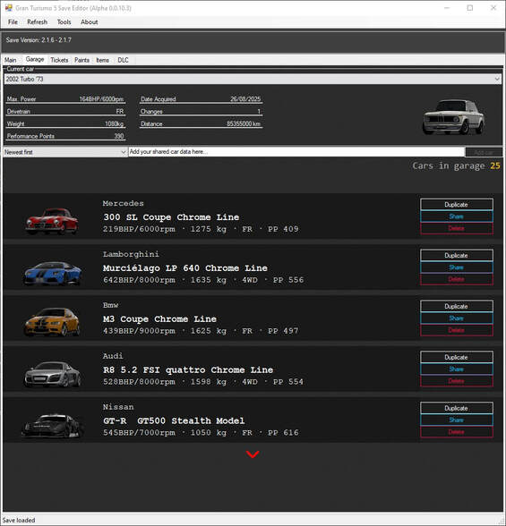 Gran Turismo 5 Save Editor